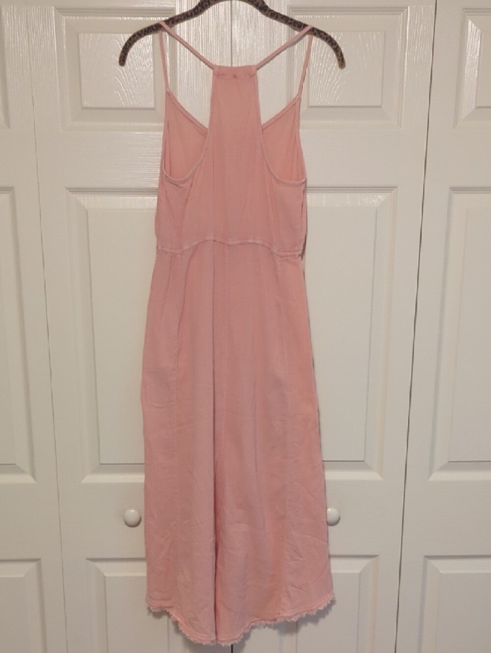Daily Practice Women's Coral/Pink Cotton Midi Dress Beach Coastal - Picture 3 of 8